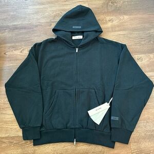 AUTHENTIC Fear of God Essentials Classic Fit Fleece Hoodie Jet Black Size Small